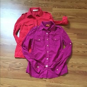 2x Tory Burch Button Down Shirts Sz 0